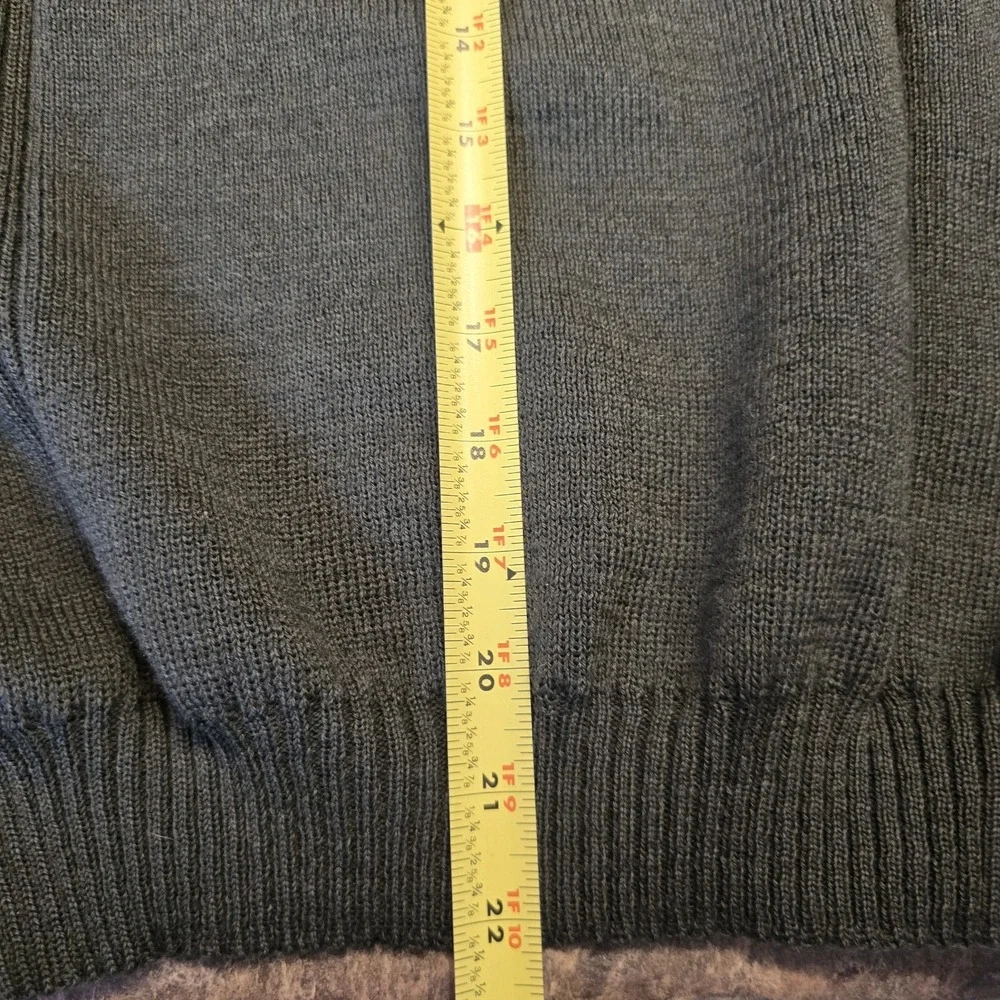 WOOLYBACK Crew‎ Neck Pure Wool Thick Chunky Sweater Suede Patches England  11/12